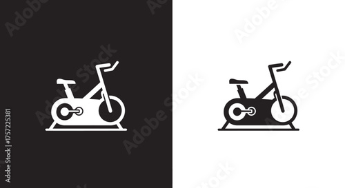 Minimalist Stationary Exercise Bike Icon Vector for Fitness and Gym Design
