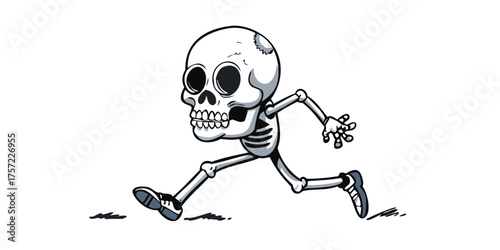 Mascot character illustration of walking skull