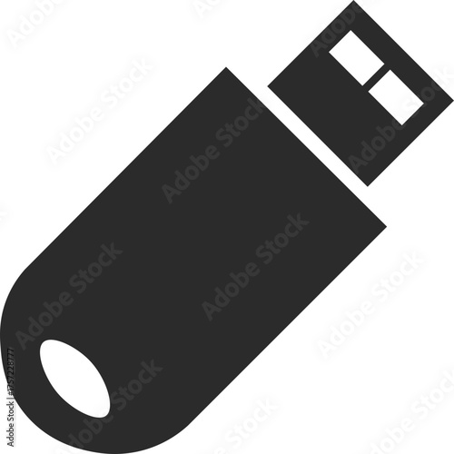 usb flash drive icon in dark grey vector illustration