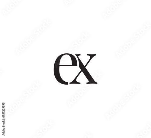 Elegant Monogram Logo, Classic Serif Initial Letters Design, Vintage Luxury Typography Emblem ex