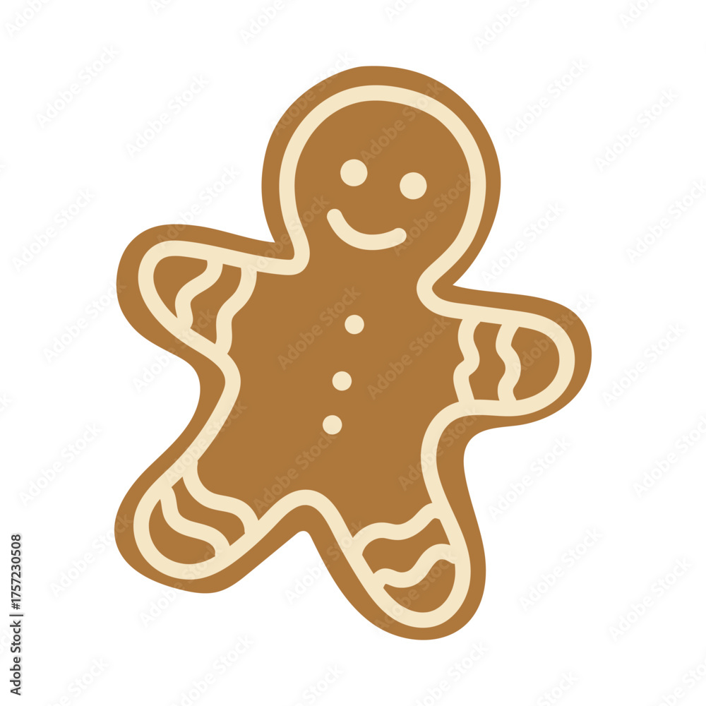 Obraz premium Fun gingerbread man shape perfect for holiday baking or festive decorations in the kitchen