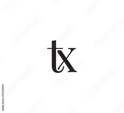 Elegant Monogram Logo, Classic Serif Initial Letters Design, Vintage Luxury Typography Emblem tx