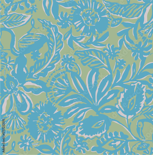 abstract, vector, monochrome, big flowers, all over textiles design, illustration digital image can be used for wrapping paper,allover