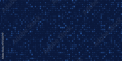 Blue Tech Finance Fintech Background Abstract Pixel Pattern. Abstract Business Tech Science Vector Backdrop.