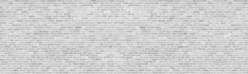 Poster Bakstenen muur Witgekalkte shabby baksteen panorama  © JAYANNPO