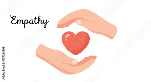 Hands holding a heart representing empathy and compassion art