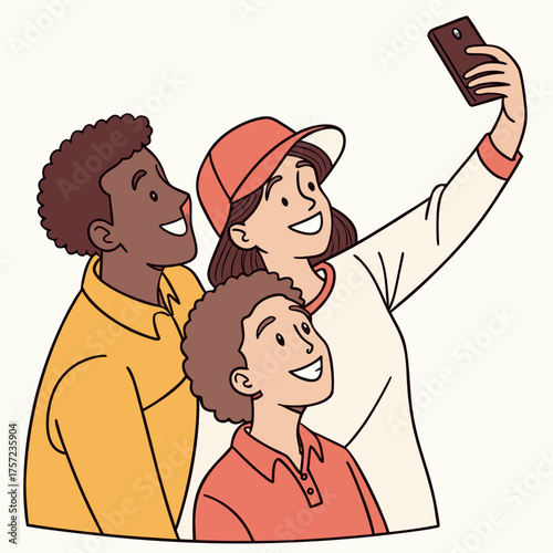 Joyful multiethnic family capturing a memory with a selfie