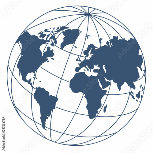 Stylized World Globe Representing Global Connection and Communication