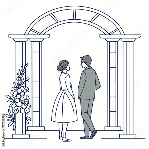 Romantic wedding proposal scene with an interracial couple