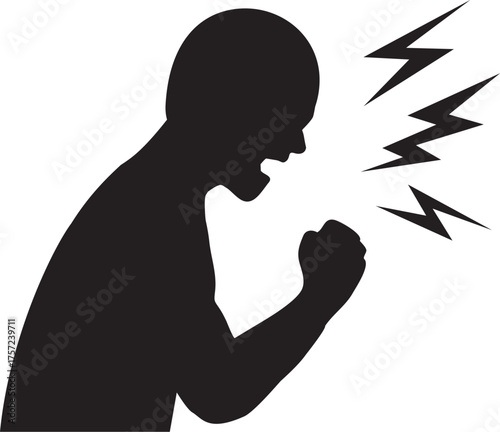 怒鳴るシルエット