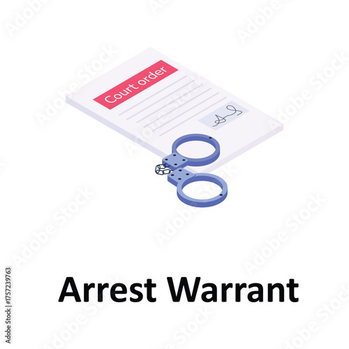 Arrest Warrant Vector icon which can easily modify or edit