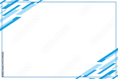 ビジネスに使えるシンプルなフレームイラスト（ブルー）