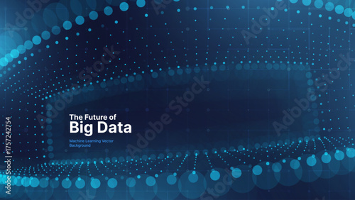 Blue Tech Digital Data Flow Vector Background. Big Data Technology Lines. Data Transmission Concept. High Speed Internet. Information Matrix Flow in Virtual Reality Cyberspace. Vector Illustration.