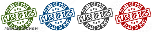 class of 2025 stamp. class of 2025 round stamp set isolated on white background