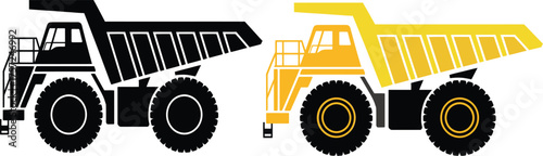 Heavy Dump Truck Silhouette Vector Illustration