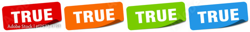 true sticker. true sticker set on white background
