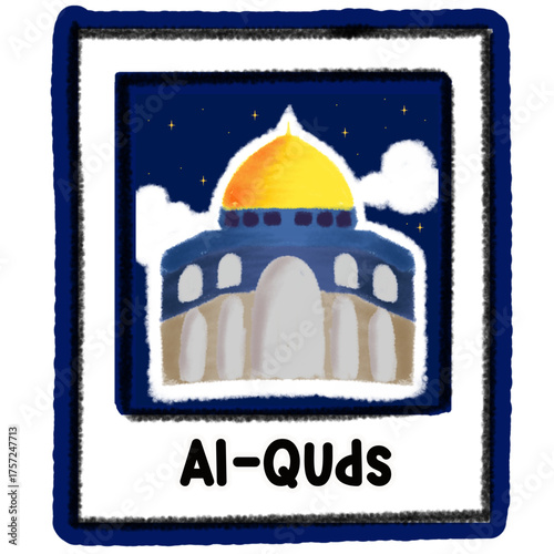 vector illustration of mosque Al quds Palestine 