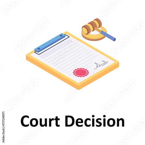 Court Decision Vector icon which can easily modify or edit