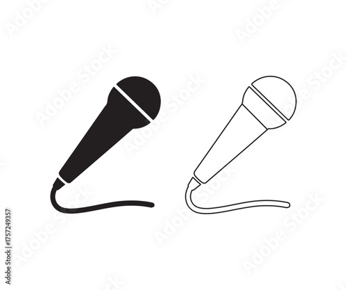 Professional studio microphone vector white background