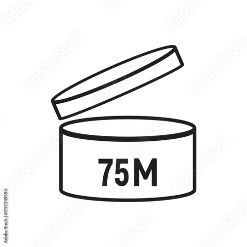 75 M SIGN vector illustration, packaging symbol Expiration period in months, expiration