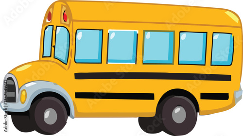 Yellow School Bus Cartoon Vector