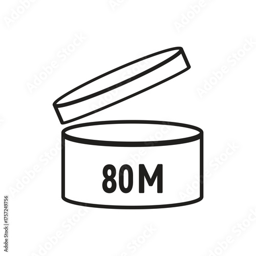 80 M SIGN vector illustration, packaging symbol Expiration period in months, expiration