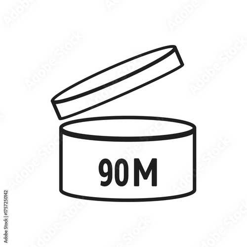 90 M SIGN vector illustration, packaging symbol Expiration period in months, expiration
