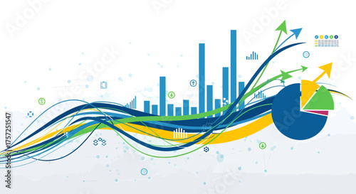 Business Growth Strategy, Data Visualization, Corporate Analysis, Digital Graphics, Modern Environment, Infographic Concept