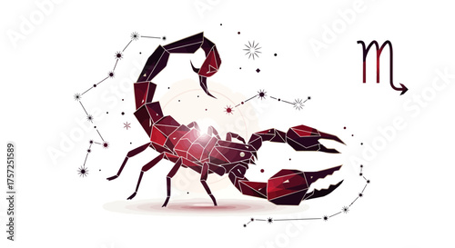 Stylized Illustration of a Scorpion in Constellation Design for Astrology Enthusiasts
