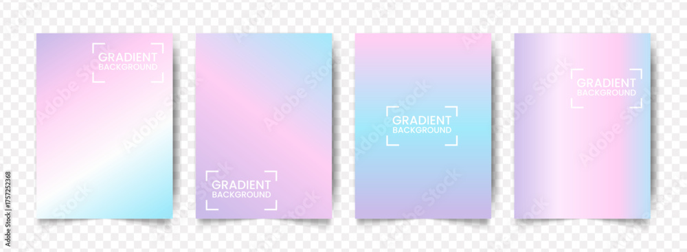 Fototapeta premium Gentle Pastel Color Gradient Backgrounds Collection for Print and Web Design