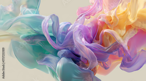 A colorful array of swirling fabrics in a dynamic display of artistry and movement