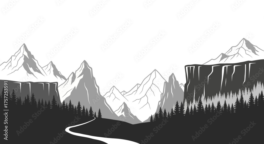 Fototapeta premium Abstract geometric banner design with flowing lines and shapes on a white background isolated on white background isolated on transparent background silhouette
