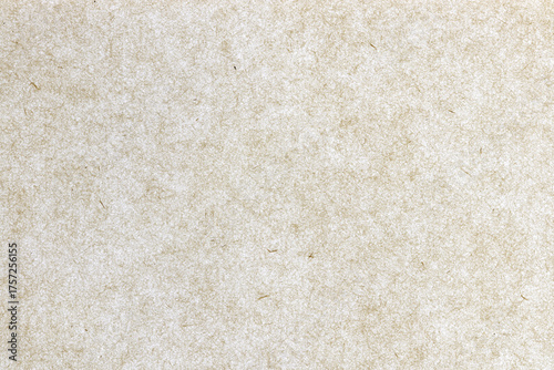 Decorated craft fibre paper background. Kraft fibers decorative paper texture. Landscape horizontal orientation.