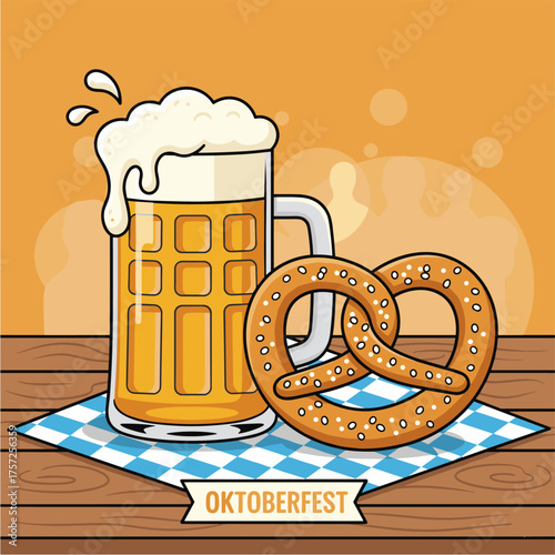 Minuman dingin berbusa dalam cangkir bir bergambar ilustrasi ikon