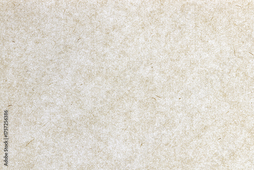 Decorated craft fibre paper background. Kraft fibers decorative paper texture. Landscape horizontal orientation.