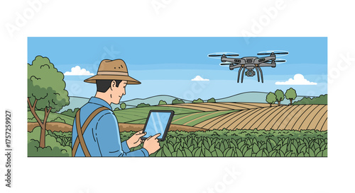 Smart farming with drone technology for efficient field management and crop monitoring, envisioning a future of sustainable and advanced agriculture practices