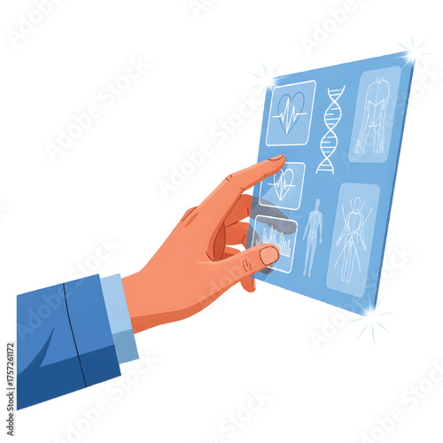 Futuristic Telemedicine Holographic Chart