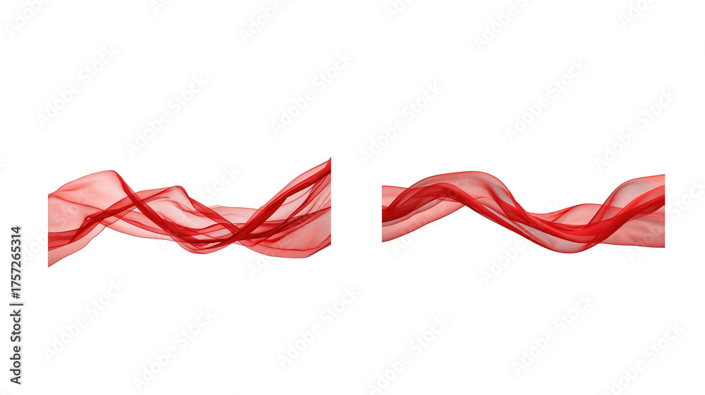 Fototapeta premium Red Fabric on transparent background png