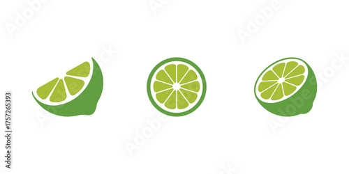 Fresh lime citrus fruit slice vector
