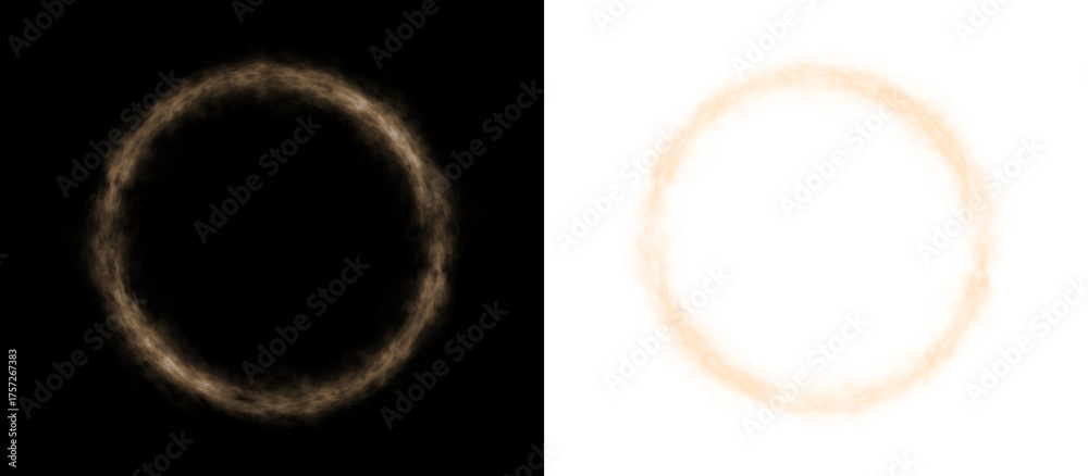 Fototapeta premium Highquality circular smoke PNG overlay with transparent swirling mist and grey vapor textures for dynamic visuals