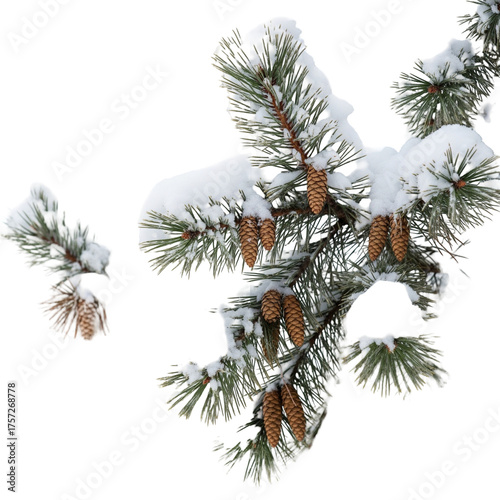 pine branch with cones
