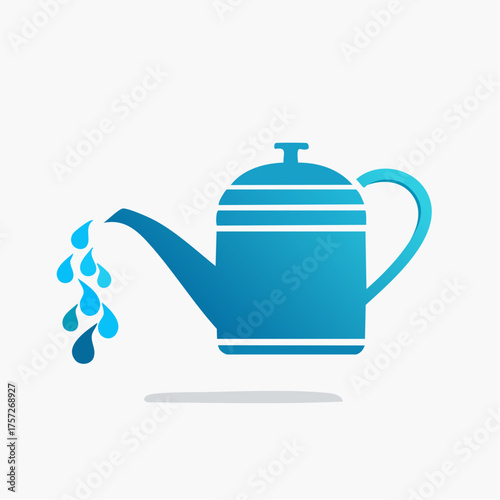 Abstract water pouring teapot illustration for hydration or beverages concept