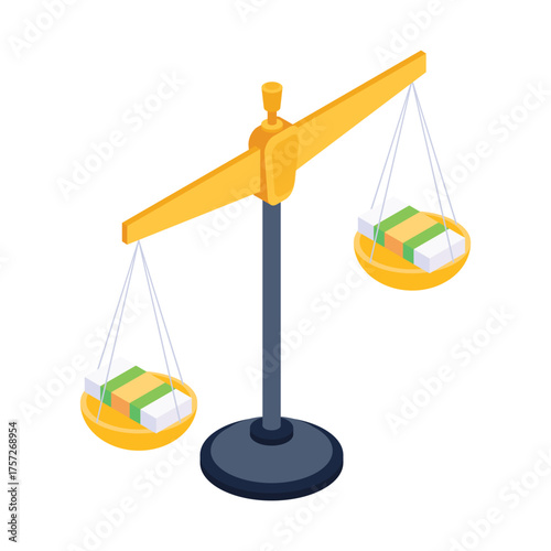 Scales Of Justice Vector icon which can easily modify or edit