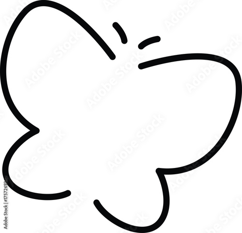 a simple black line drawing of a butterfly