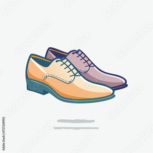 Elegant men's dress shoes vector illustration for fashion and style needs