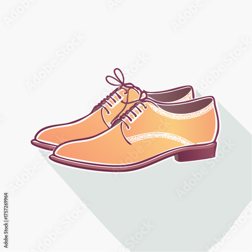Elegant Men's Leather Dress Shoes with Laces, Fashion Footwear Illustration