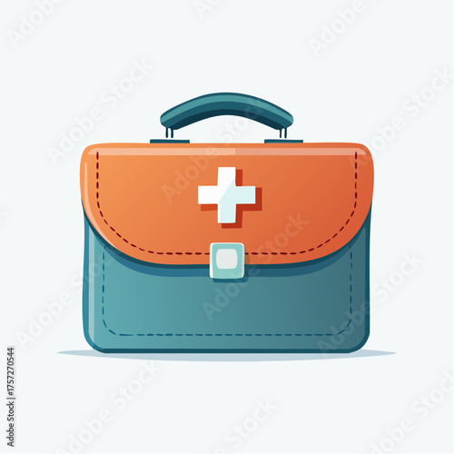 Illustration of first aid kit essential for health emergencies and medical care