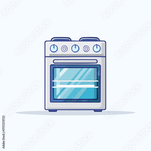 Modern electric oven cooker appliance isolated on white background illustration
