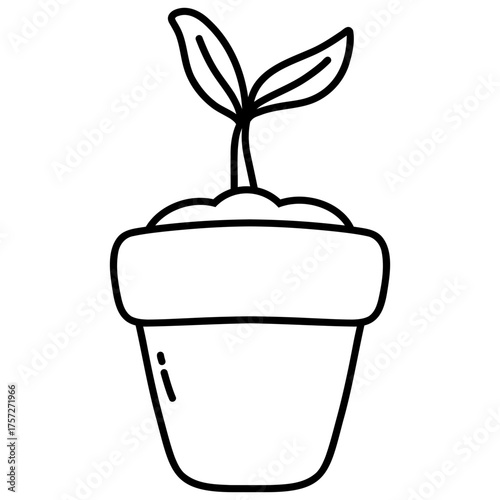 plant in pot icon illustration