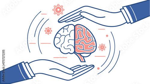 Protecting mental health and brain function with supportive care concept illustration